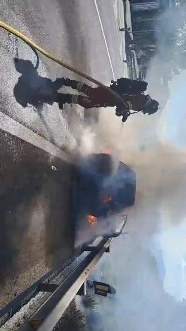 Incendio en la carretera de Ponferrada