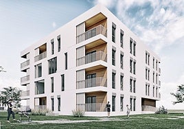 Imagen del proyecto del edificio para alquiler joven que se construirá en la calle Andrés Viloria de Ponferrada.