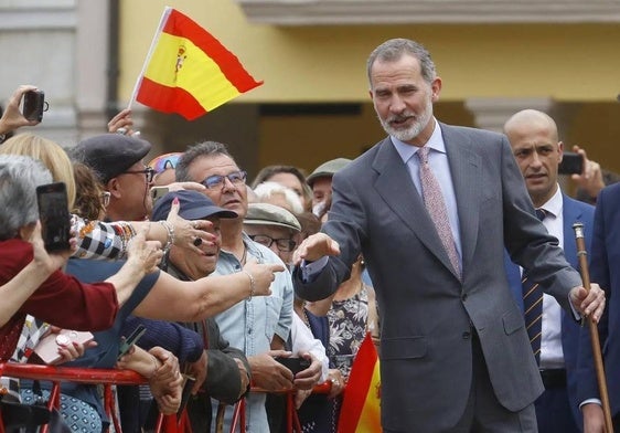 Imagen del Rey Felipe VI durante su visita a Ponferrada en mayo de 2022.