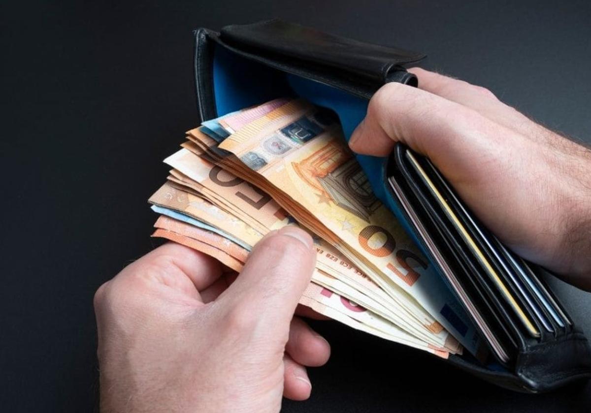 Imagen de una cartera con dinero en su interior.