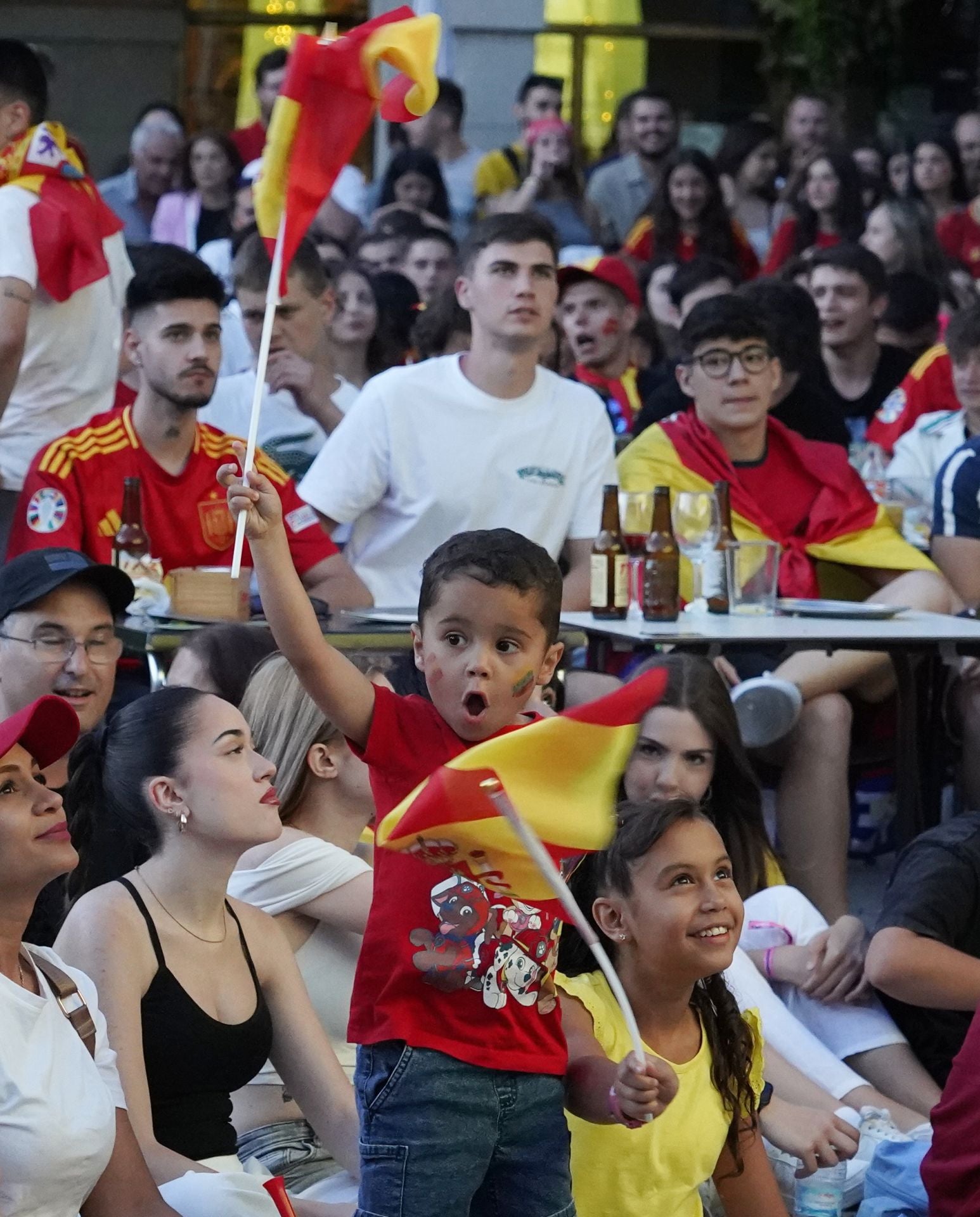 Ponferrada celebra la victoria de España en la Eurocopa.