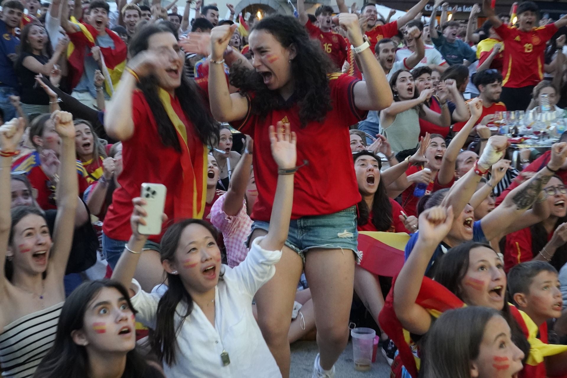 Ponferrada celebra la victoria de España en la Eurocopa.