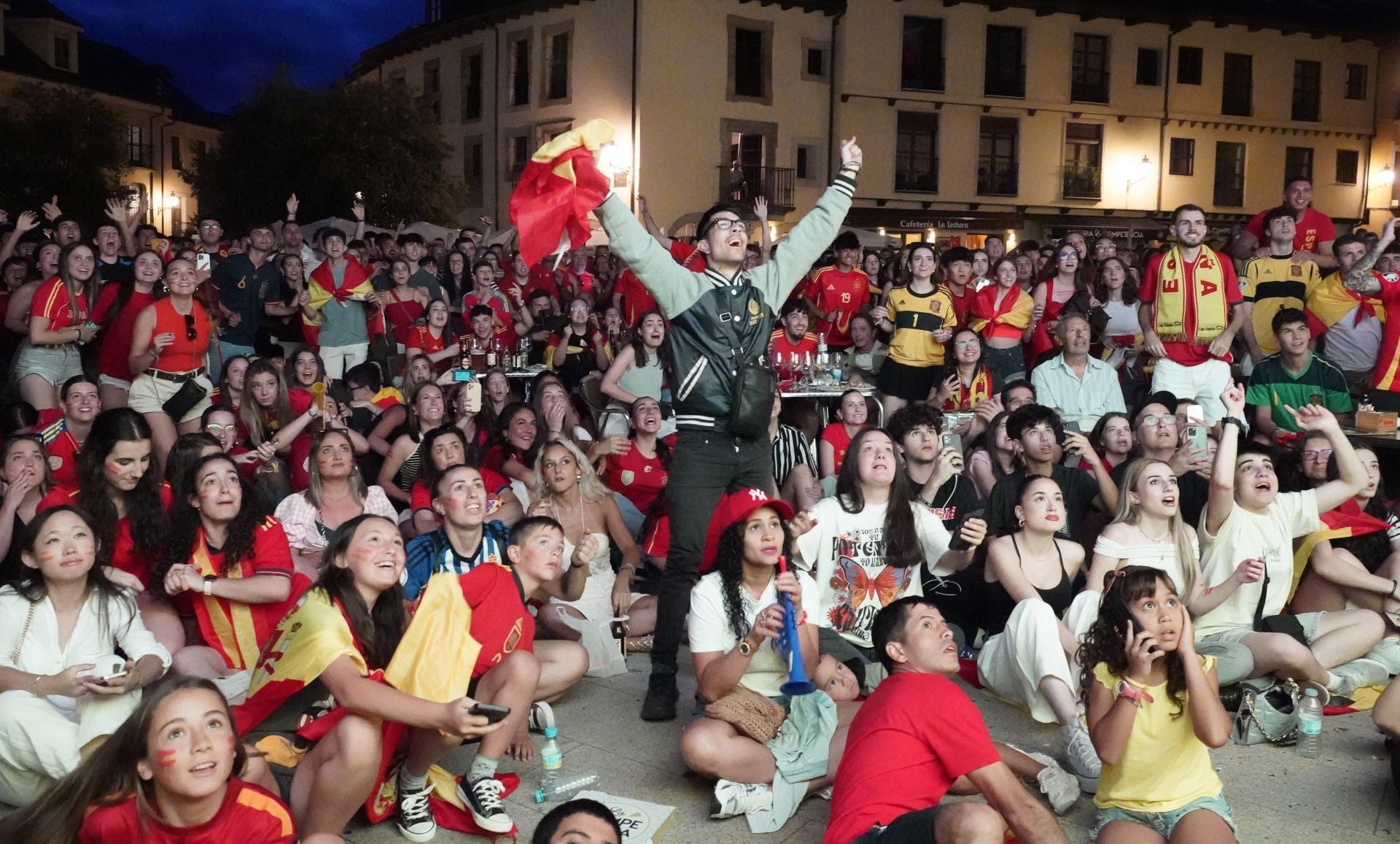 Ponferrada celebra la victoria de España en la Eurocopa.