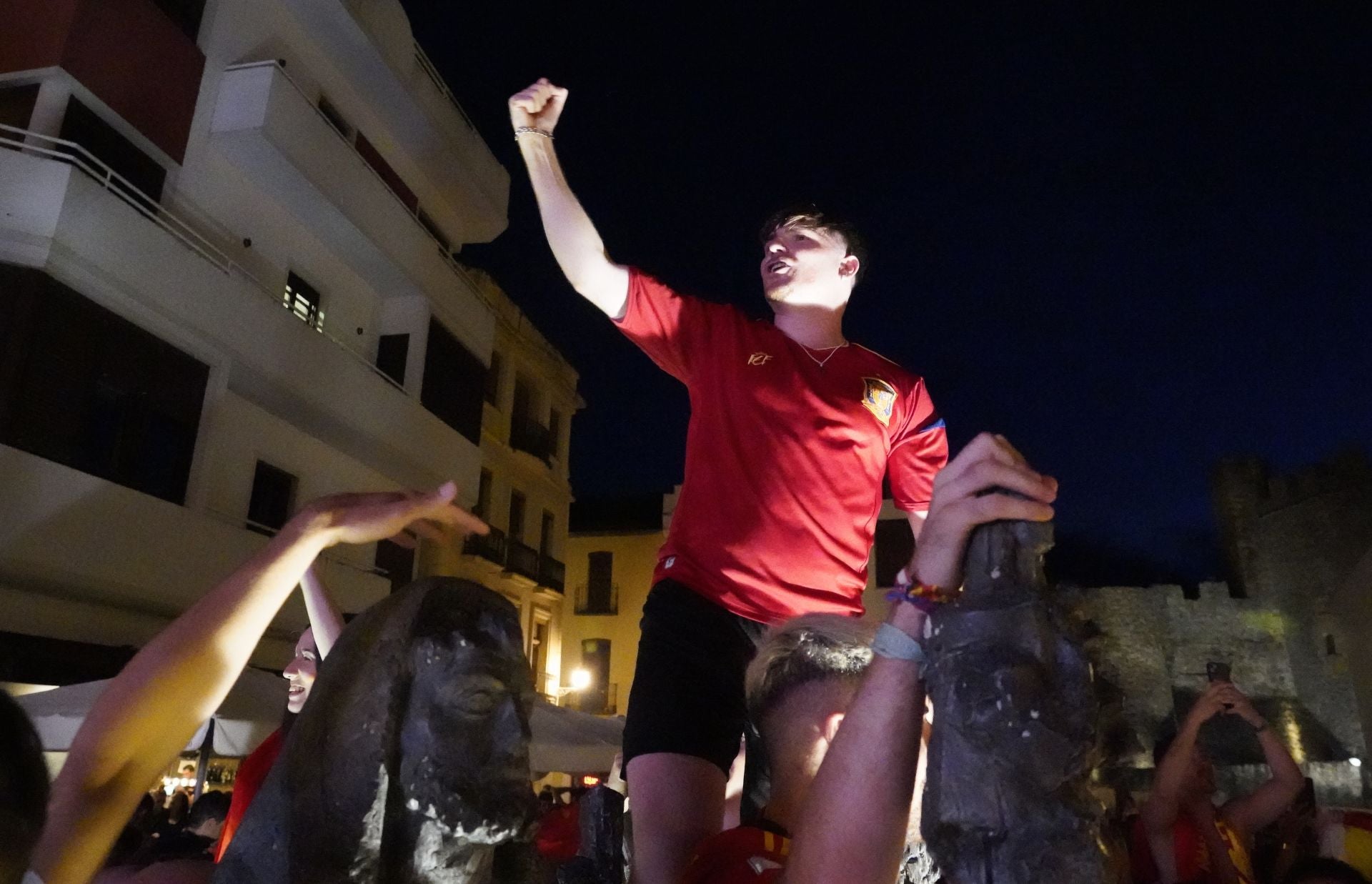 Ponferrada celebra la victoria de España en la Eurocopa.