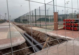 Imagen de la primera fase de las obras de instalación de la red de calor de Ponferrada.