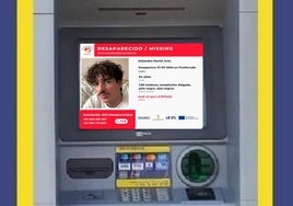 Los cajeros automáticos de Euronet ATMs difunden la alerta de desaparición del joven ponferradino Alejandro Martín Ares.