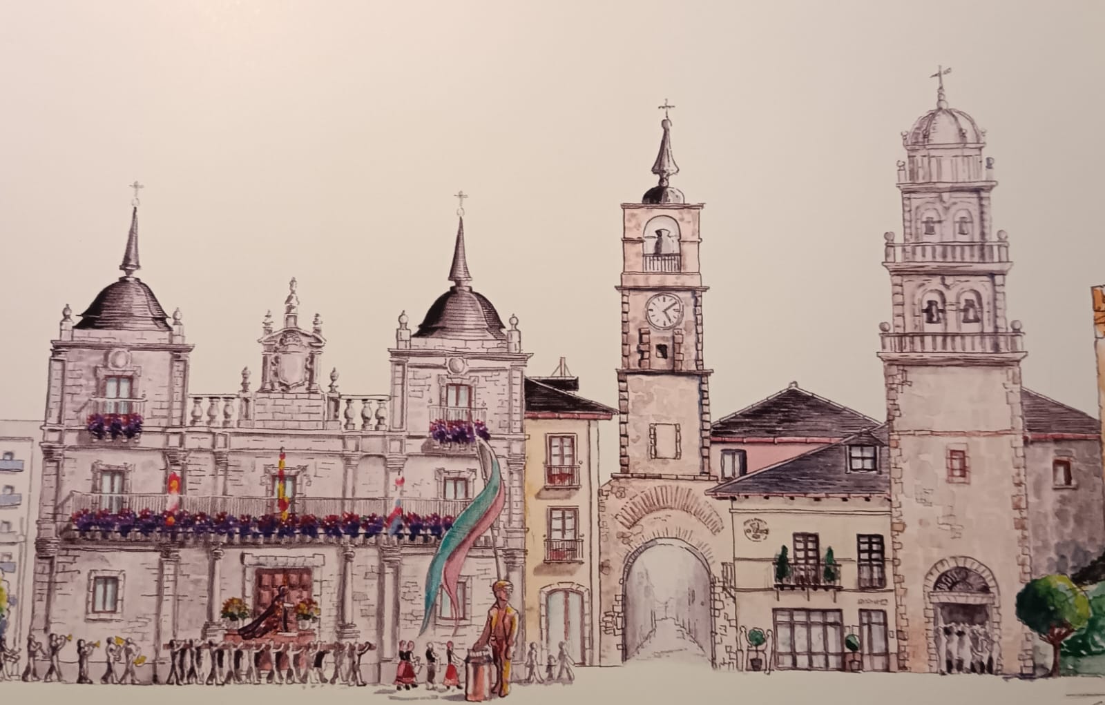 Imagen del nuevo skyline en color de Ponferrada.