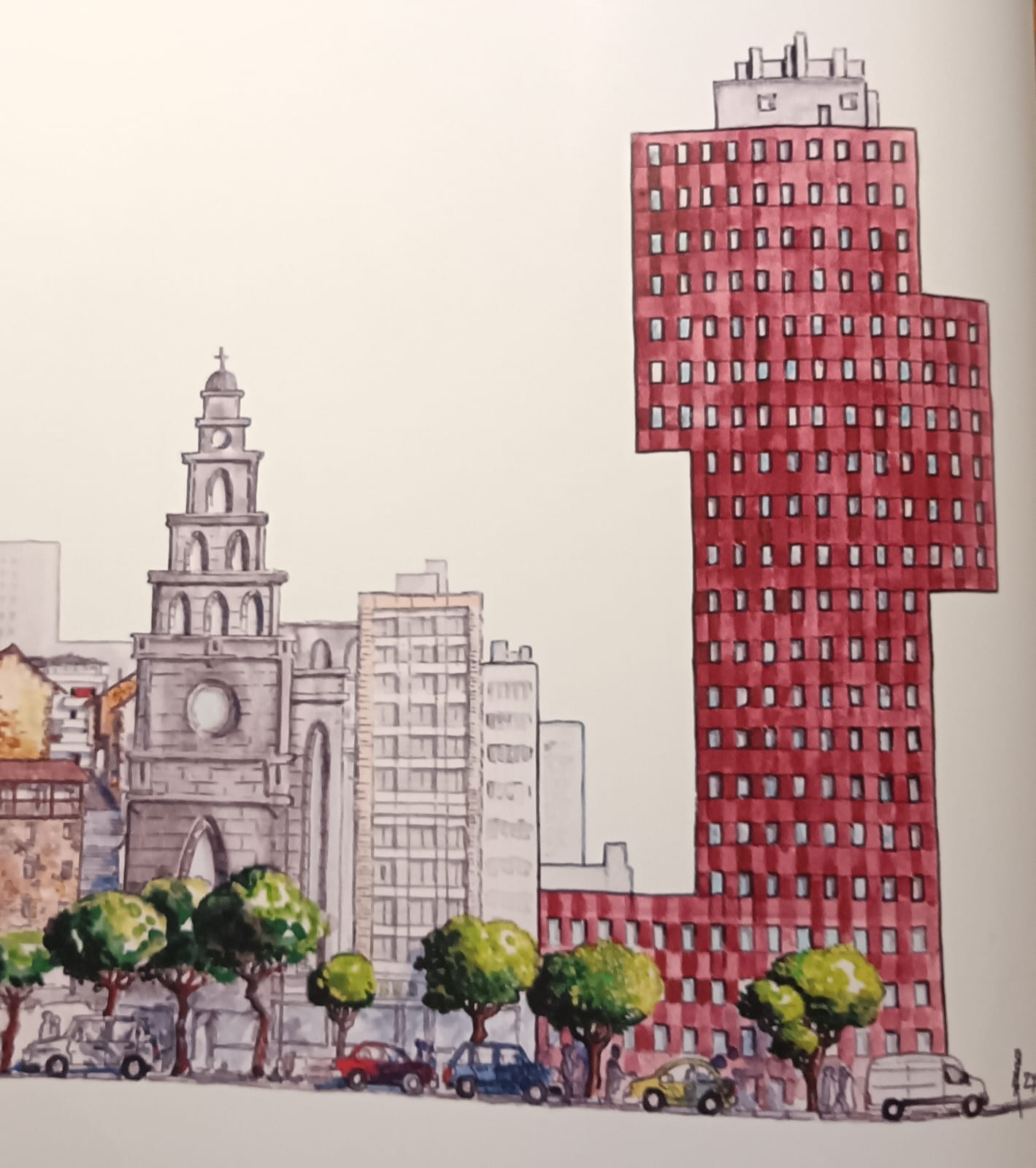 Imagen del nuevo skyline en color de Ponferrada.