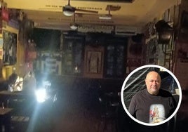 Una imagen del bar del hostelero de Ponferrada Carlos Rodríguez durante el apagón.