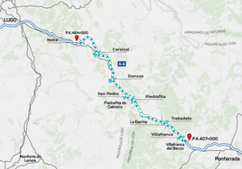 Túneles de la A-6 entre Lugo y León afectados por las obras.