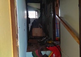 Imagen del incendio en Otero.