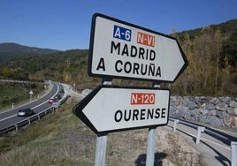 Imagen de la carretera N-120 que comunica Ponferrada y Orense.