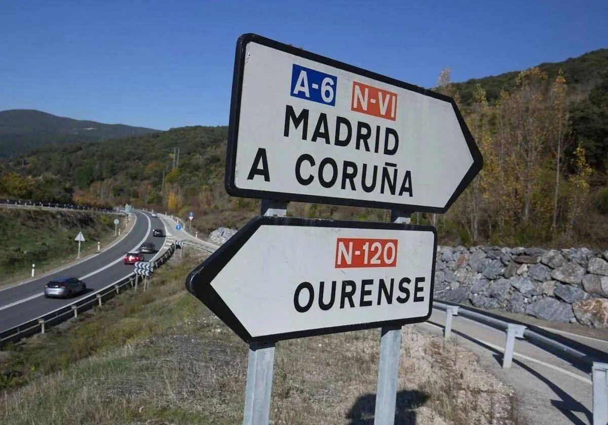 Imagen de la carretera N-120 que comunica Ponferrada y Orense.