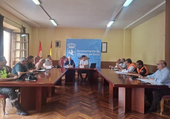 Imagen de la celebración de la Junta Local de Seguridad en el Ayuntamiento de Villafranca.