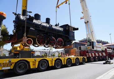 Traslado de la locomotora PV 31 de Ponferrada a los Talleres Ferroviarios de Villablino.