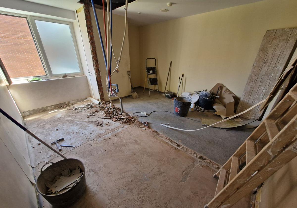 Imagen de las obras de la nueva consulta de Oncología.