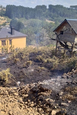 Imagen de uno de los fuegos en El Bierzo.