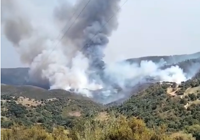 Imagen del incendio de Paradiña.