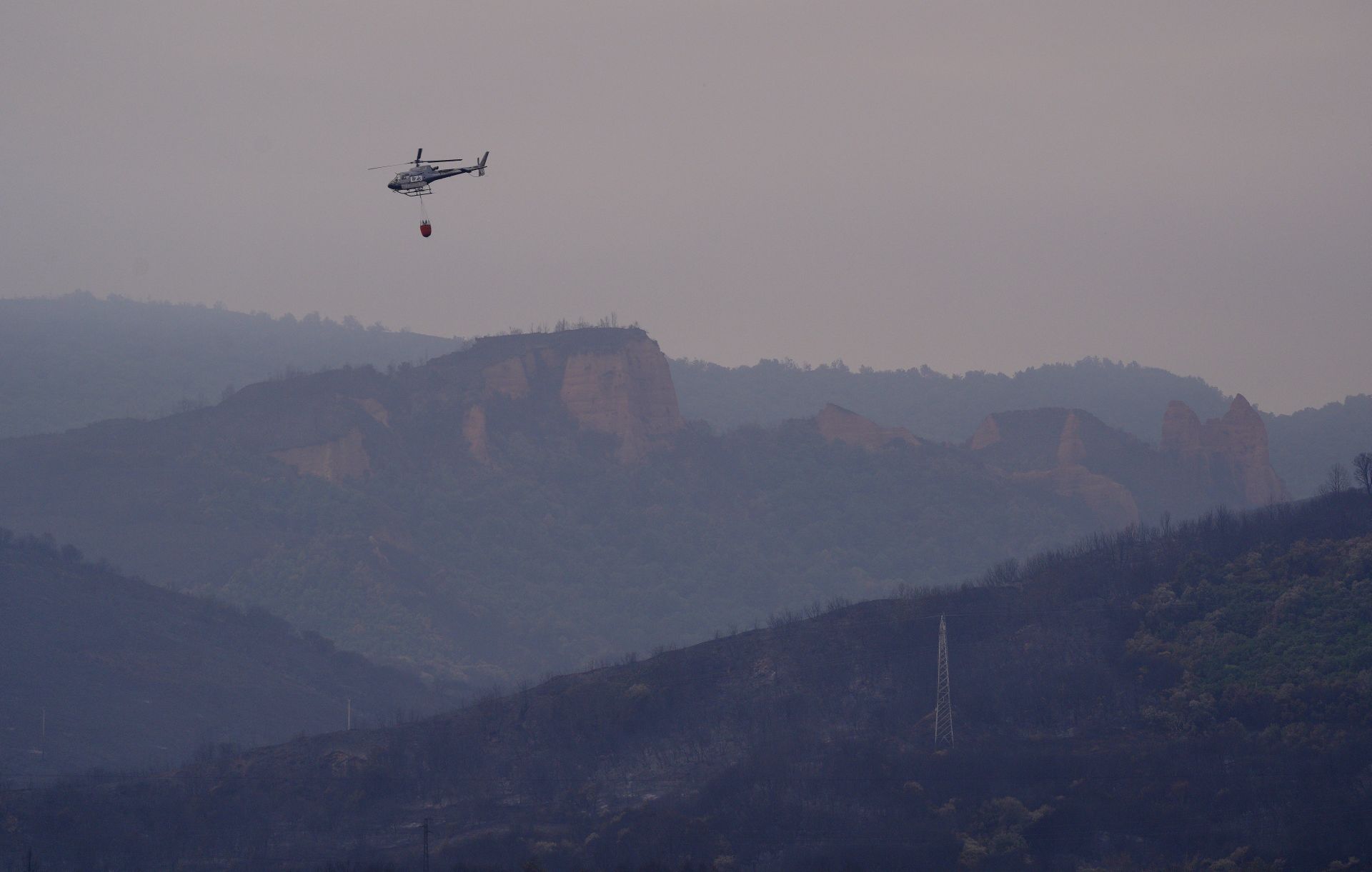 Incendio en Las Médulas.