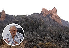 Las Médulas devastadas por el fuego y Prada.