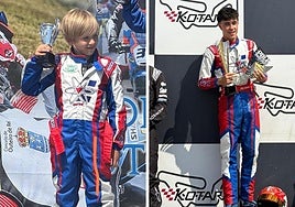 Ambos pilotos bercianos en el podio.