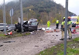 Accidente en la A-6, en Villafranca.