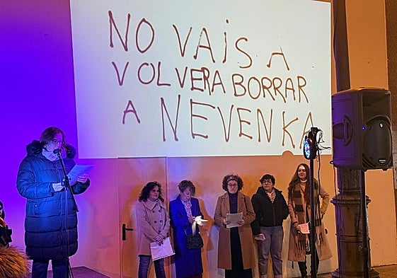 Acto en Ponferrada de la Plataforma contra las Violencias Machistas del Bierzo y Laciana.