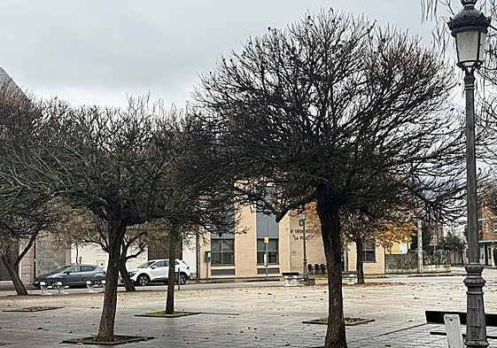 Imagen de la plaza del barrio ponferradino de La Placa, donde se realizará el encendido simbólico.
