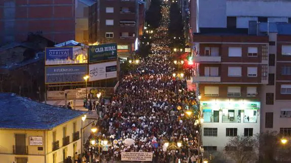 Imagen de la manifestación de este jueves en Ponferrada..