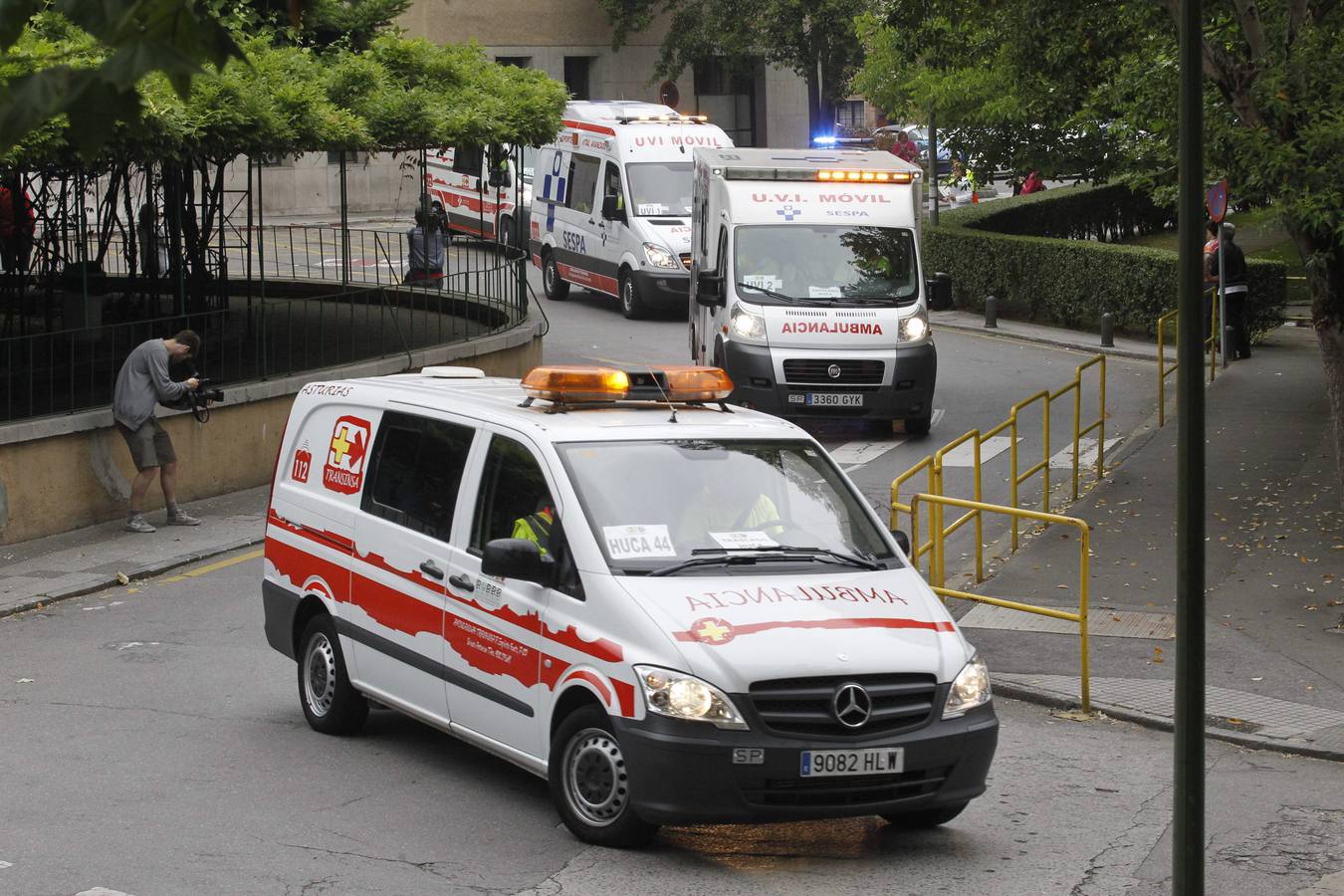 Las imágenes del traslado de los pacientes del viejo hospital al nuevo HUCA