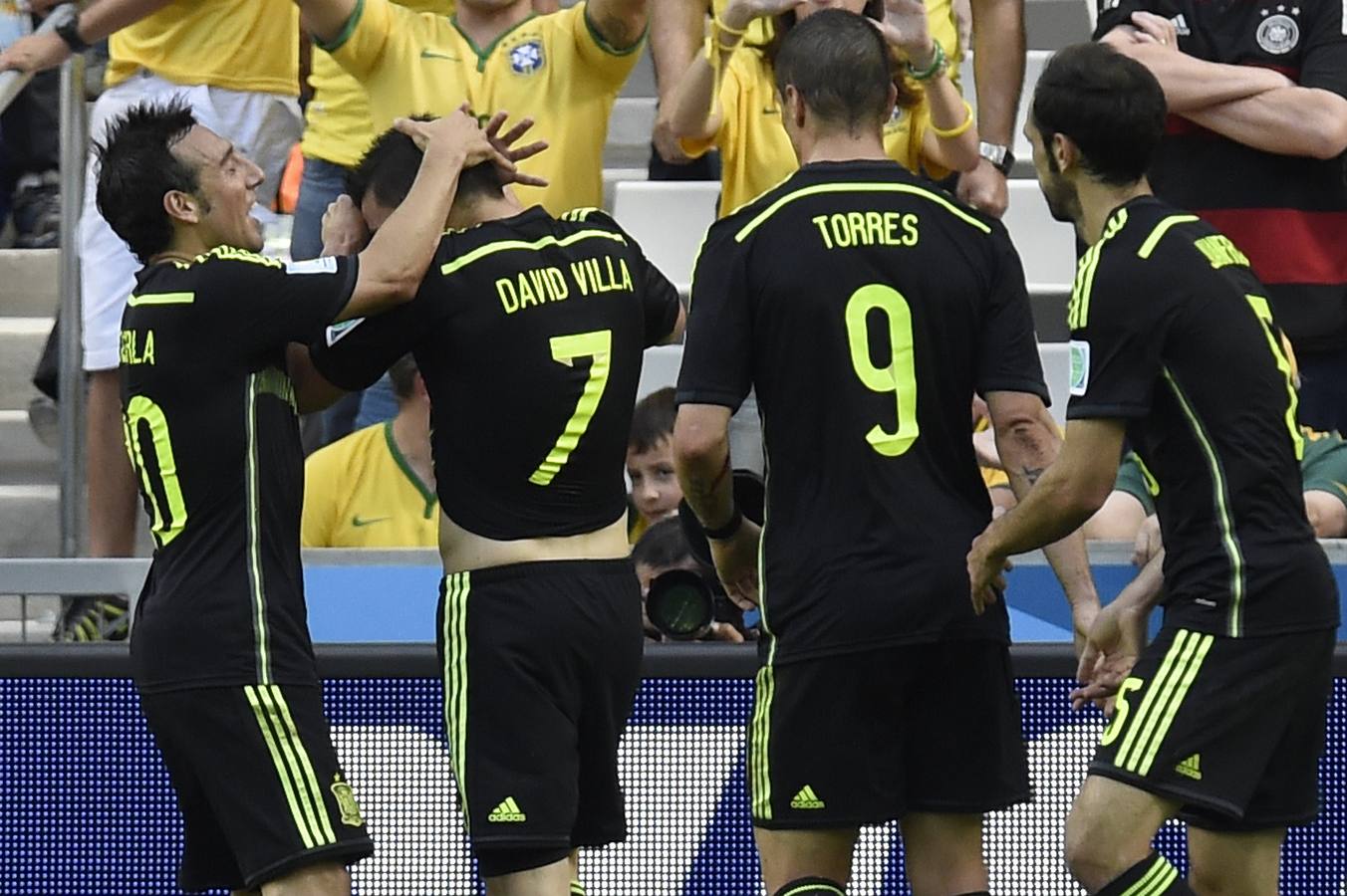 El último partido de los asturianos Villa, Mata y Cazorla en el Mundial de Brasil