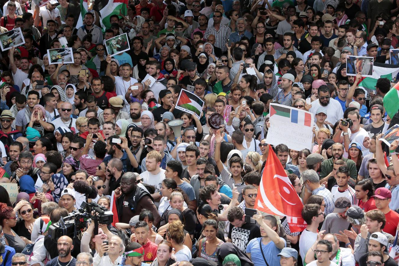 Disturbios en París en una protesta a favor de Palestina