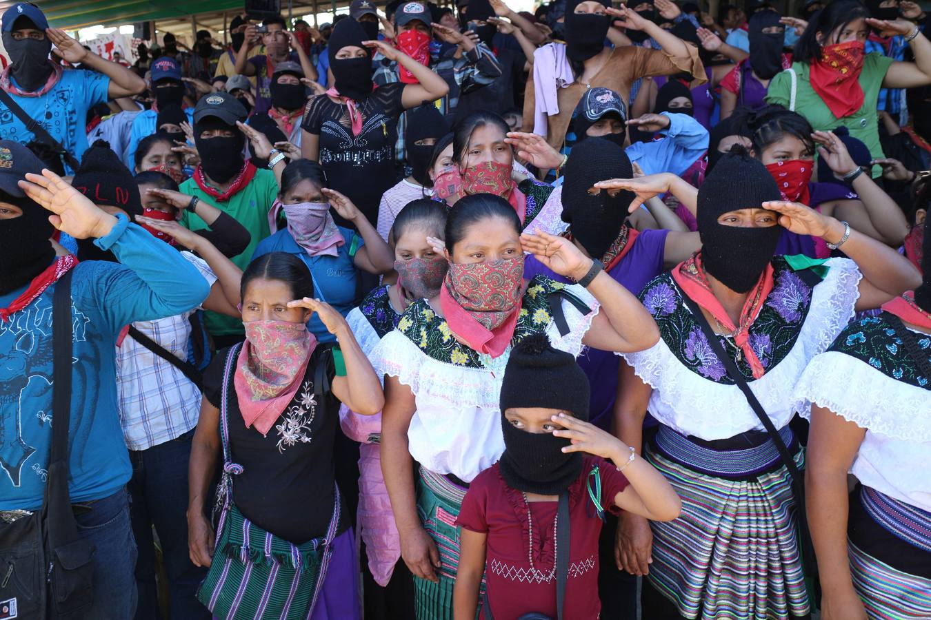 Mujeres zapatistas. Protesta de reivindicación de los derechos indígenas en Mëxico.