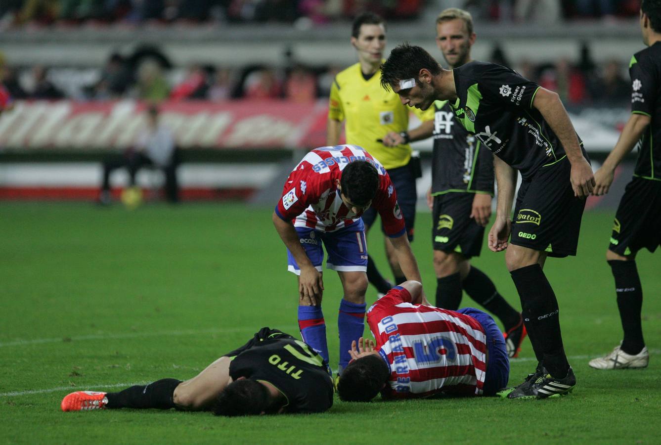 Las mejores imágenes del partido Sporting - Llagostera