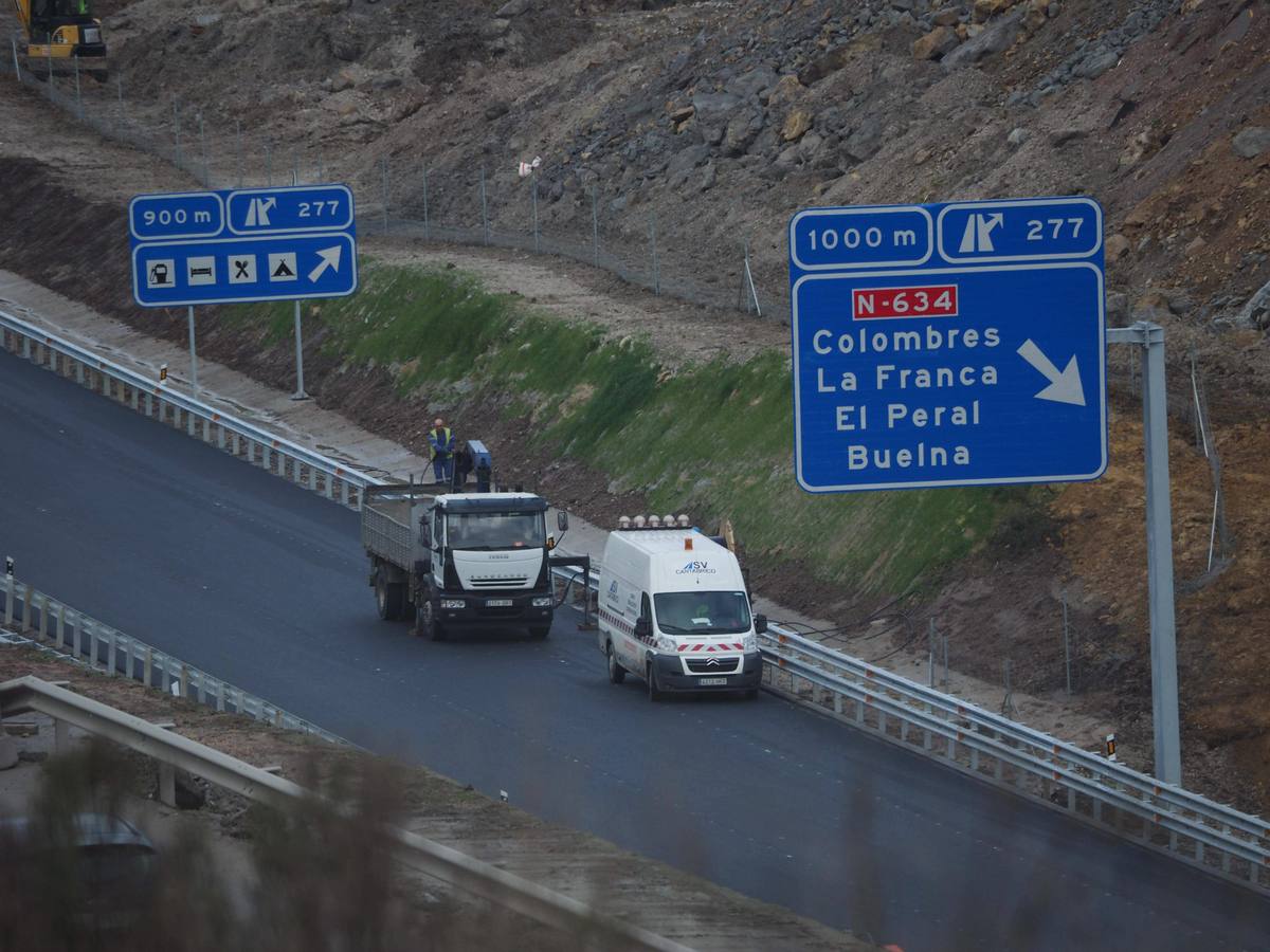 Las imágenes de las últimas obras en la Autovía del Cantábrico