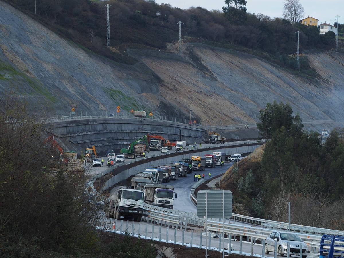 Las imágenes de las últimas obras en la Autovía del Cantábrico