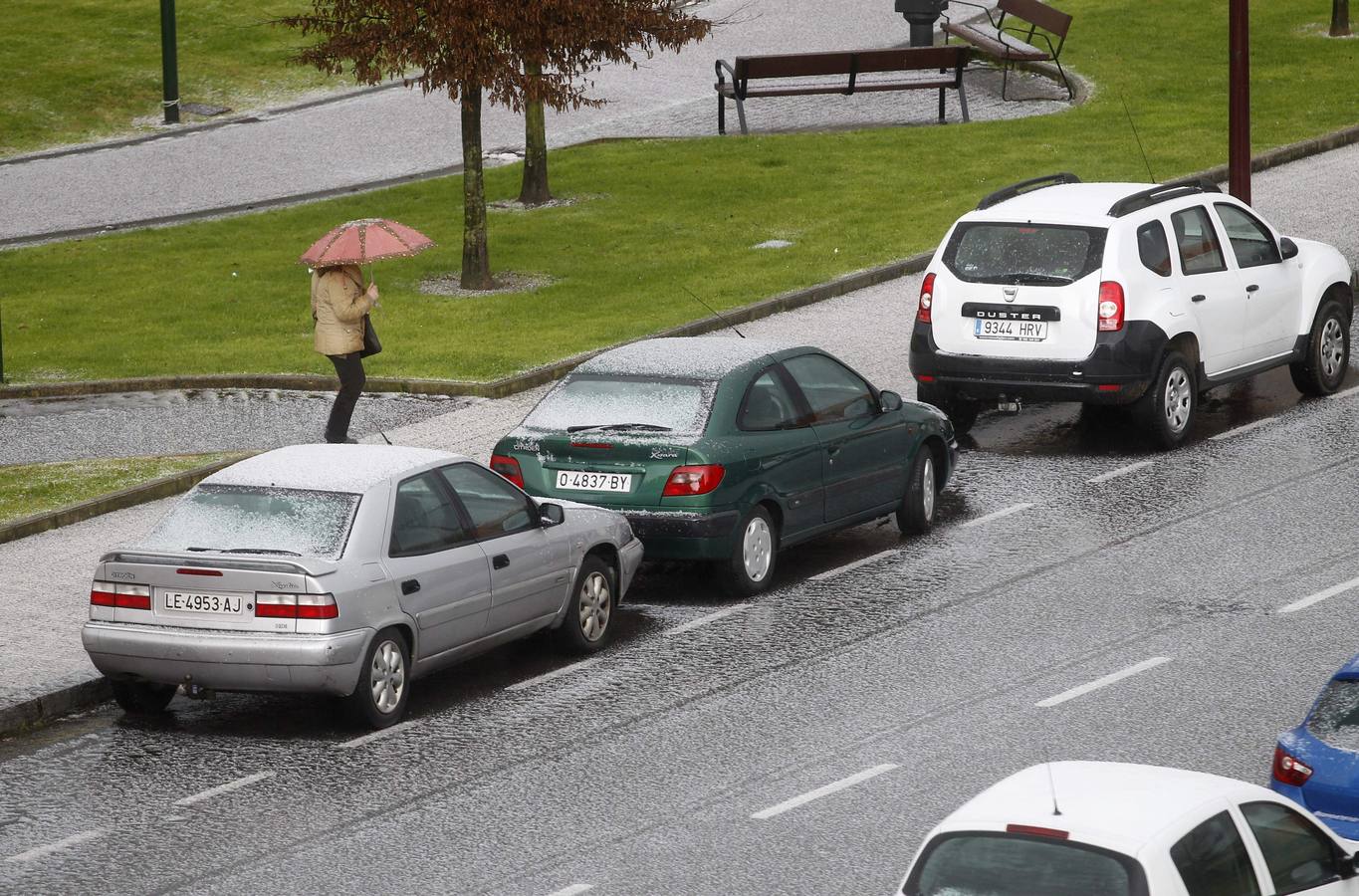 El granizo en Gijón