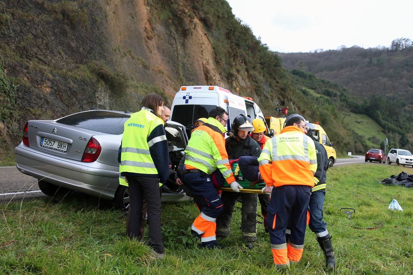 Espectacular accidente en Salas