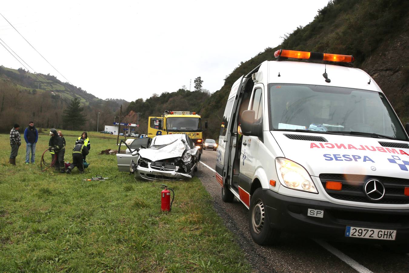 Espectacular accidente en Salas