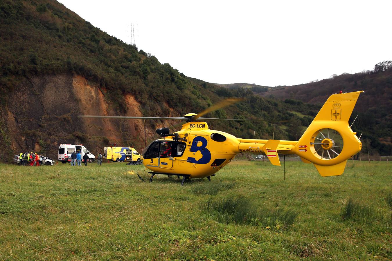 Espectacular accidente en Salas