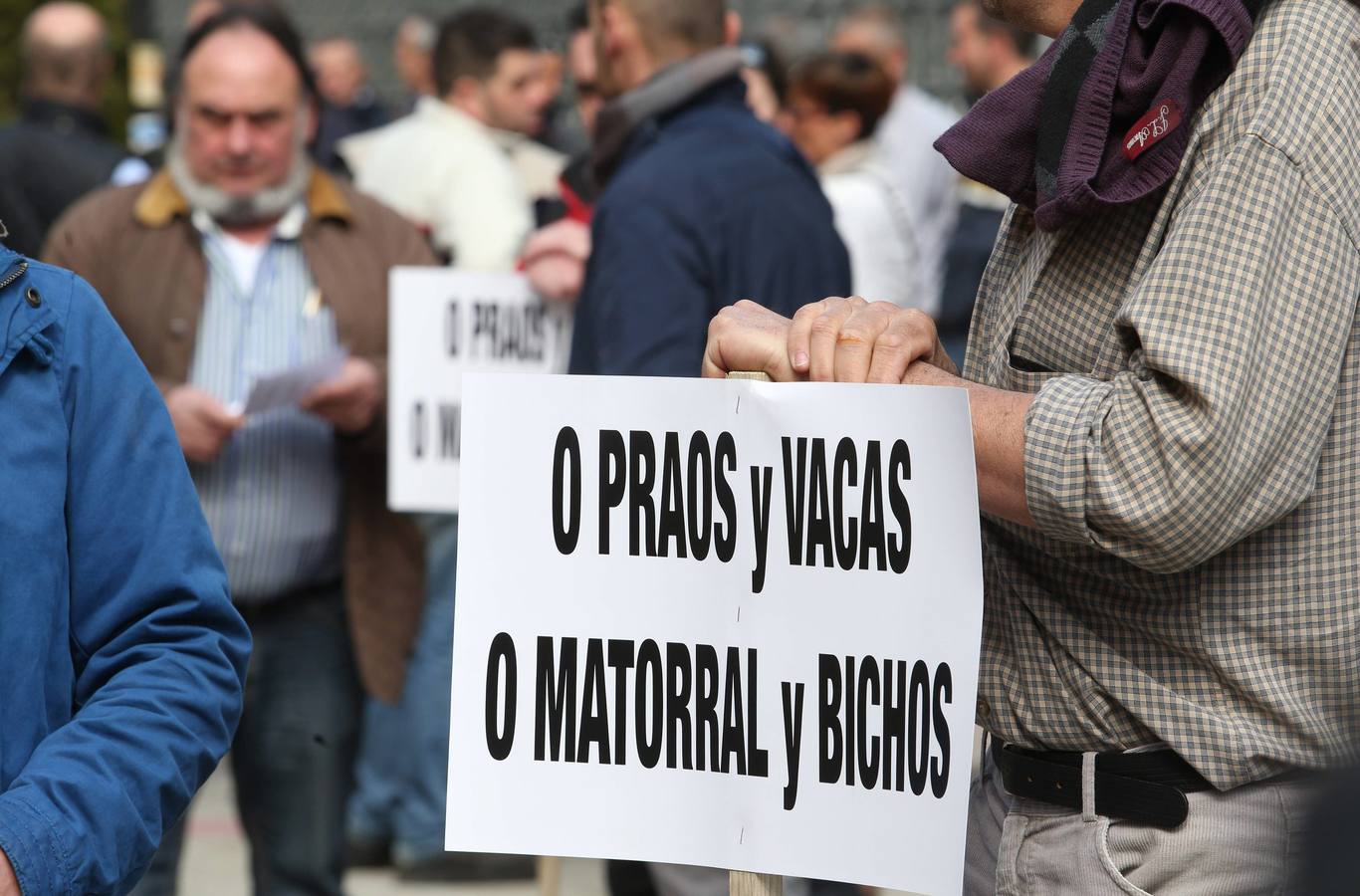 Los ganaderos se manifiestan contra las políticas del Principado