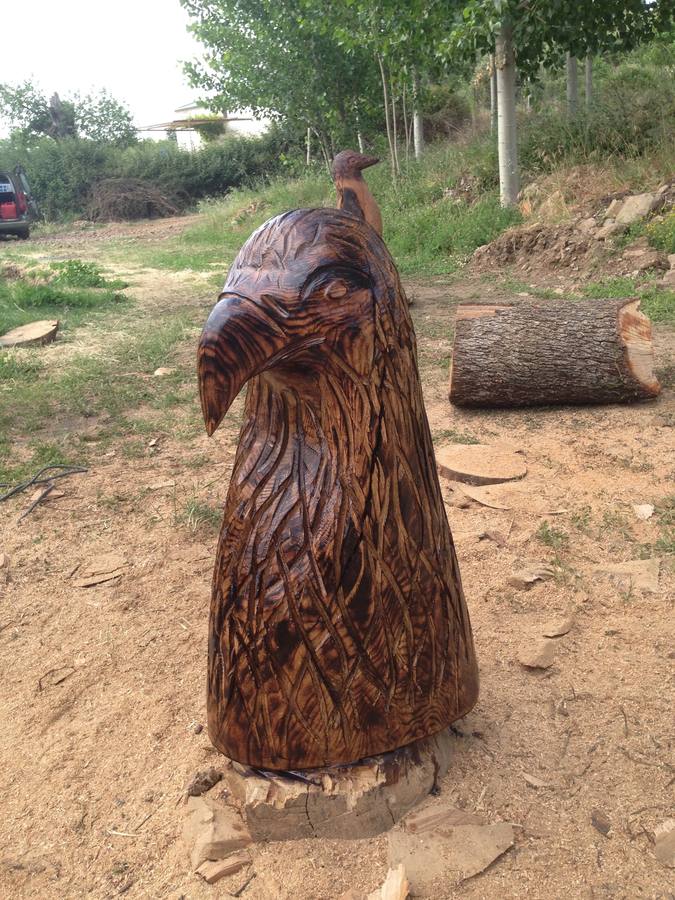 Radek Golebiewski hace impresionantes esculturas con los árboles que poda y tala