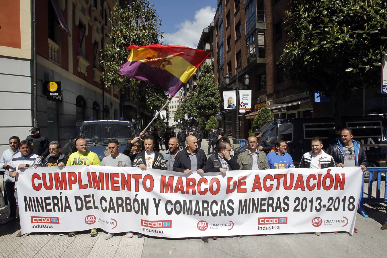 Manifestación minera en Oviedo