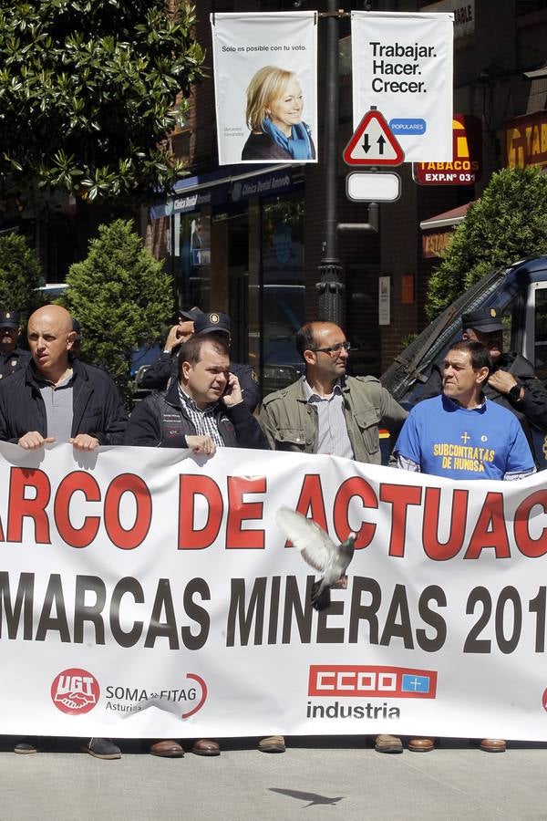 Manifestación minera en Oviedo