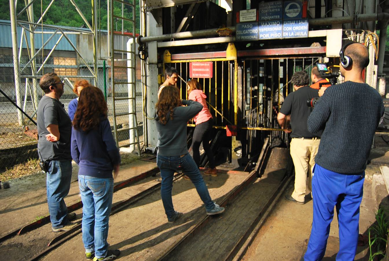 Rodaje en el pozo Monsacro de Morcín