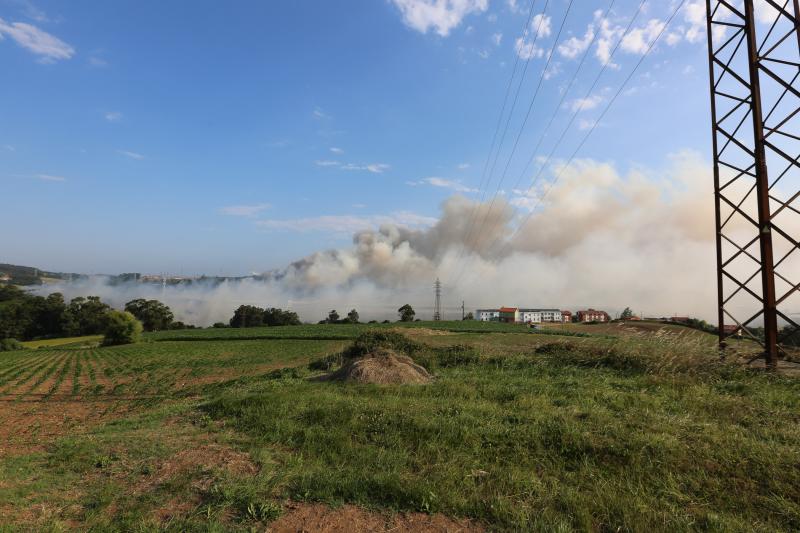 Incendio en Avilés cerca de las instalaciones de Alcoa