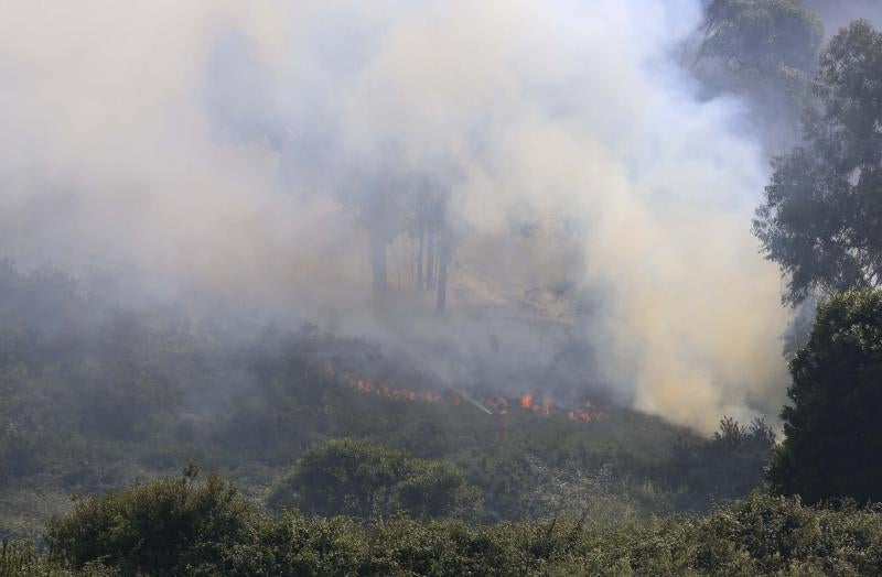Incendio en Avilés cerca de las instalaciones de Alcoa