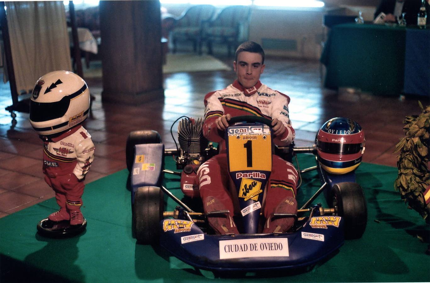 Alonso en su etapa de karting.