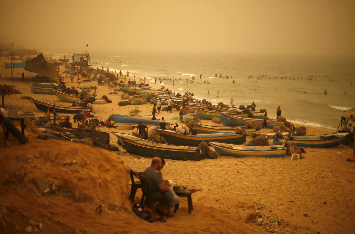 Una tormenta de arena asola Gaza