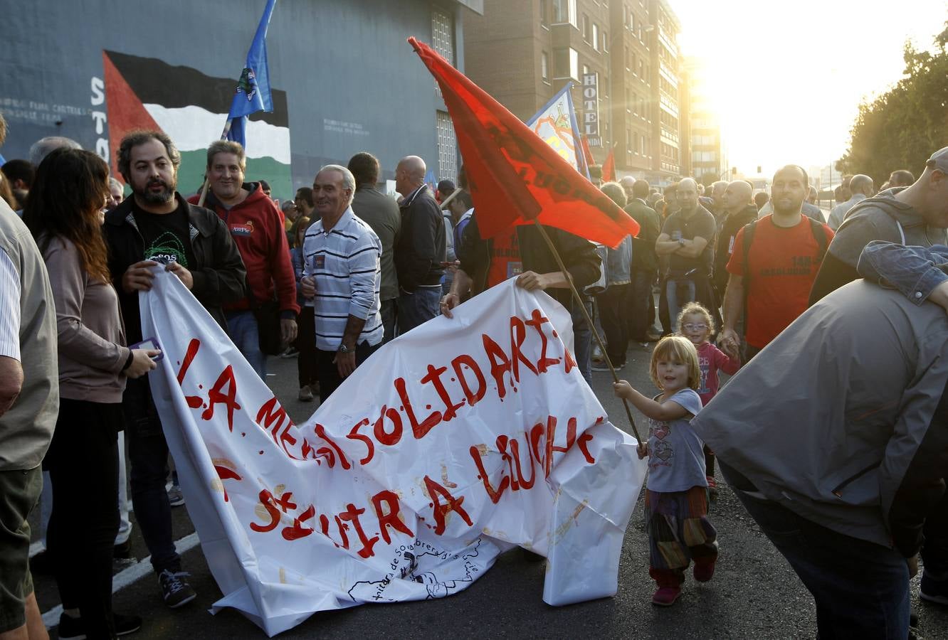 Manifestación para apoyar a los sindicalistas detenidos en la huelga de 2013